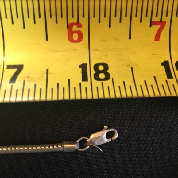 Blue Topaz gold & silver pendant 18 inch chain. - Picture 2 of 3